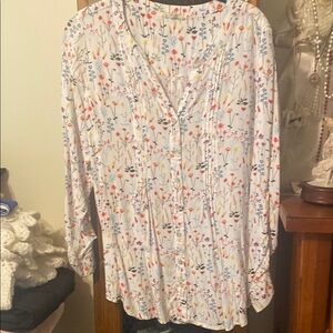 Jane and Delancey Floral Blouse - Multicolor on White